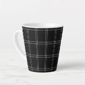 Zwart-wit Tartan Latte Mok (Linkerhoek)