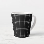 Zwart-wit Tartan Latte Mok (Rechterhoek)
