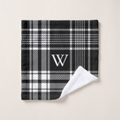 Zwart-wit Tartan Pset Bad Handdoek (Wasdoekje)