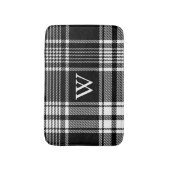 Zwart-wit Tartan Pset Badmat (Voorkant Verticaal)