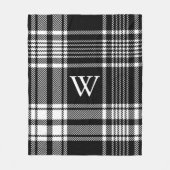 Zwart-wit Tartan Pset Fleece Deken (Voorkant)