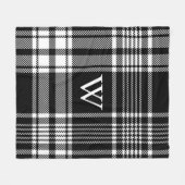 Zwart-wit Tartan Pset Fleece Deken (Voorkant (Horizontaal))