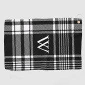 Zwart-wit Tartan Pset Golfhanddoek (Horizontaal)