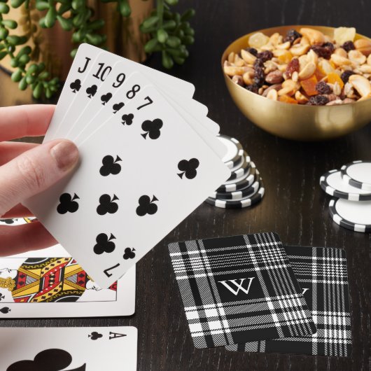 Zwart-wit Tartan Pset Pokerkaarten (Insitu)