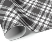 Zwart-wit Tartanpatroon Cadeaupapier (Rol Hoek)