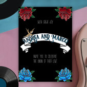 Zwart-wit Tattoo Old School Invitation Kaart