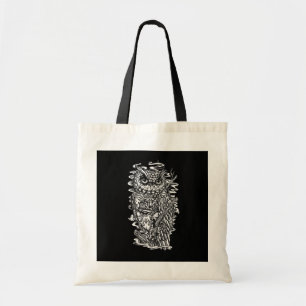 Zwart-wit tattoo stijlvoorbeeld. tote bag
