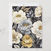 Zwart, Wit, Taupe Goud en Shimmery Gouden Bruiloft Kaart (Achterkant)