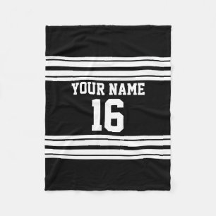 Zwart wit team Jersey Fleece Deken