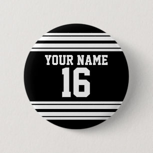 Zwart wit team Jersey Ronde Button 5,7 Cm