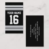 Zwart wit team Jersey Visitekaartje (Voorkant / Achterkant)