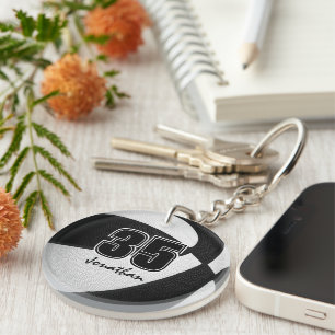 Zwart wit team kleuren jongens basketbal sleutelhanger