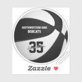zwart wit team kleuren jongens basketbal sticker (Vel)
