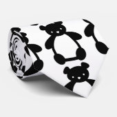 Zwart wit teddybeer stropdas (Opgerold)