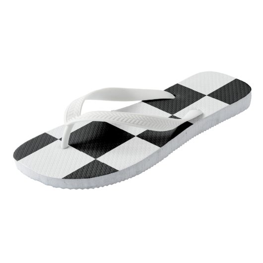 Zwart-wit Teenslippers (Schuin)