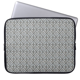 zwart-wit Tegel patroon Laptop Sleeve