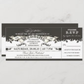 Zwart-wit ticket stijl bruiloft uitnodigingen (Voorkant / Achterkant)