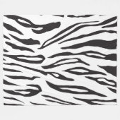 Zwart-wit Tiger Print Fleece Deken (Voorkant (Horizontaal))