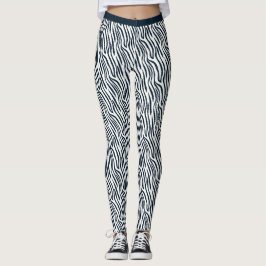 Zwart-wit Tiger Stripe Patroon Gym Fitness Leggings