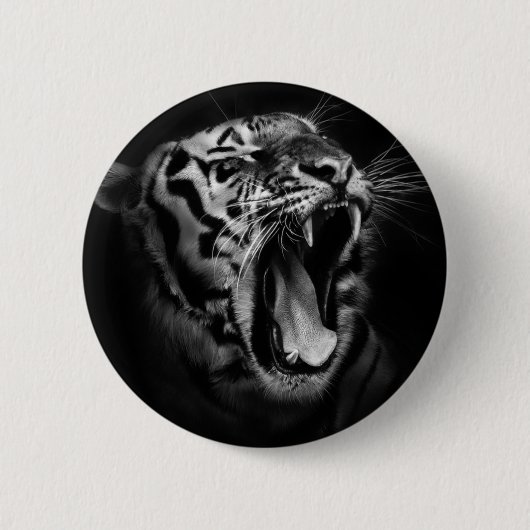 Zwart & Wit Tijger Inspirerend Ronde Button 5,7 Cm (Voorkant)