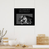 Zwart Wit Tijger Leiderschap Inspirerend Poster (Keuken)