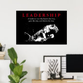 Zwart Wit Tijger Leiderschap Motivatie Poster (Thuiskantoor)