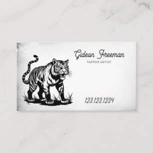  zwart & wit tijger Tattoo artiest Visitekaartje