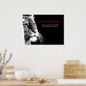 Zwart Wit Tijger Vertrouwen Quote Inspirerend Poster (Keuken)