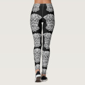 Zwart-wit Tiki masker Leggings (Achterkant)