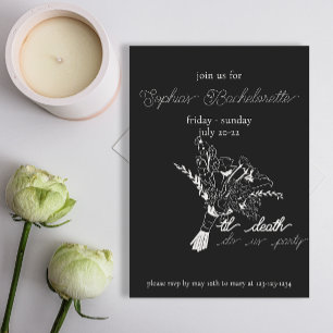 Zwart-wit Til Death Bachelorette Kaart
