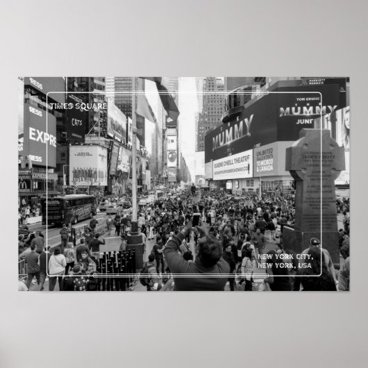 Zwart-wit Times Square Poster (Voorkant)