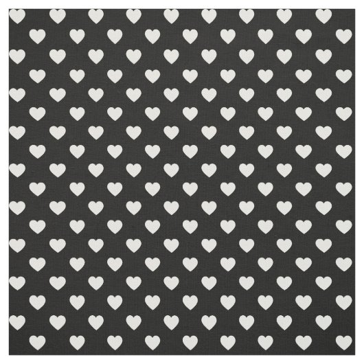 Zwart-wit Tiny Heart Patroon Stof (Swatch)