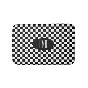 Zwart-wit toetsenbord DIY-monogram Badmat