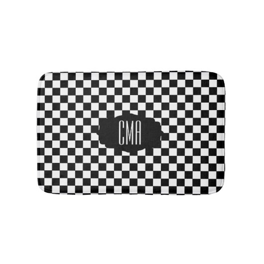 Zwart-wit toetsenbord | DIY-monogram Badmat (Voorkant)