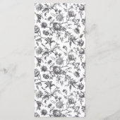 Zwart-wit Toile Script Arch Wedding Menu (Achterkant)