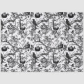 Zwart-wit toilet Halloween Tissuepapier (Voorkant)