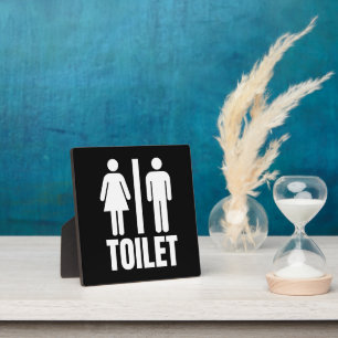 Zwart Wit Toilet Restroom Badkamer Man Vrouw Fotoplaat