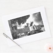 ZWART-WIT TOREN RECHTHOEKIGE STICKER (Envelop)