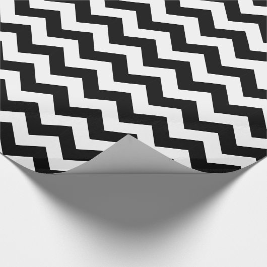 Zwart-wit traditioneel Chevron-ontwerp Cadeaupapier (Hoek)