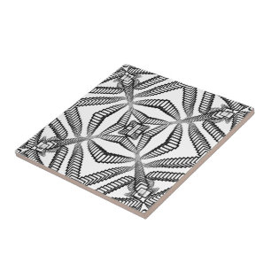 Zwart-wit trappen naar ergens Abstract Tegeltje