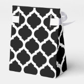 Zwart-wit trellis patroon dank u geschenkdoos bedankdoosjes (Achterkant)