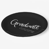 Zwart-wit trendy Casual Script-Afstuderen Papieren Bordje (Gekanteld)