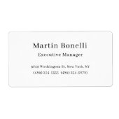 Zwart & Wit Trendy Minimal Plain Eenvoudig Etiket (Voorkant)