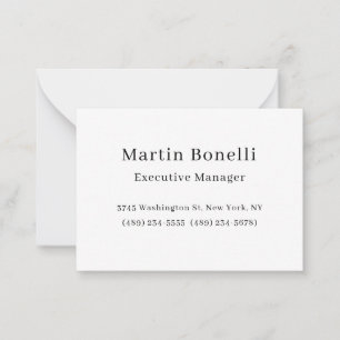 Zwart & Wit Trendy Minimal Plain Eenvoudig Notitiekaartje