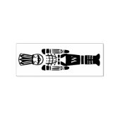 Zwart & Wit Trendy Notenkraker Kerst Rubberstempel (Afrduk)