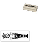 Zwart & Wit Trendy Notenkraker Kerst Rubberstempel (Gestempeld)