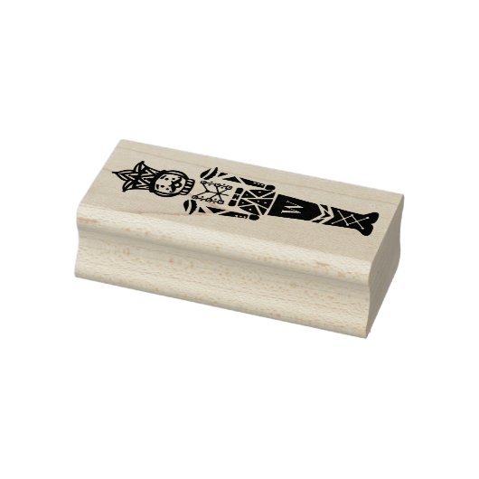 Zwart & Wit Trendy Notenkraker Kerst Rubberstempel (Stempel)
