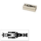 Zwart & Wit Trendy Notenkraker Kerst Rubberstempel (Gestempeld)