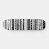 Zwart-wit tribaal patroon skateboard (Horizontaal)
