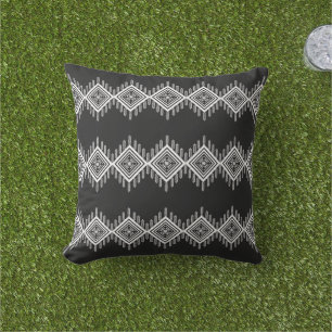 Zwart-wit Tribal Art Buitenkussen